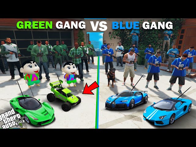 Franklin Blue Gang VS Shinchan Green Gang RC Car Challenge In GTA 5!