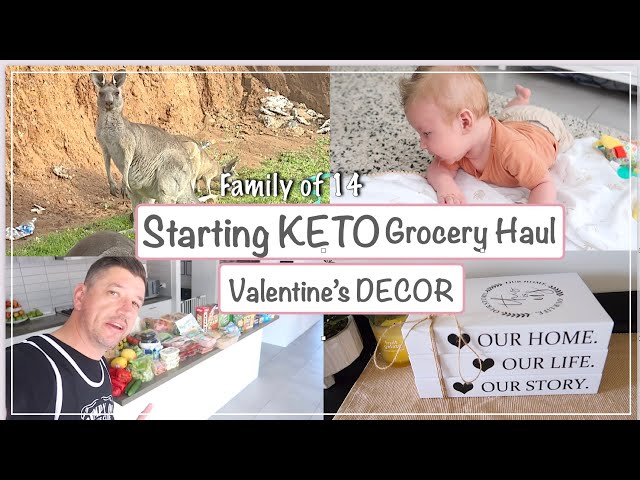 Starting KETO Grocery Haul | Valentine's Day HOME DECOR & Baby Rolls OVER!