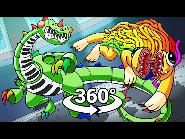 360º VR PIANOSAURUS vs. YARNABY?! (Cartoon Animation)