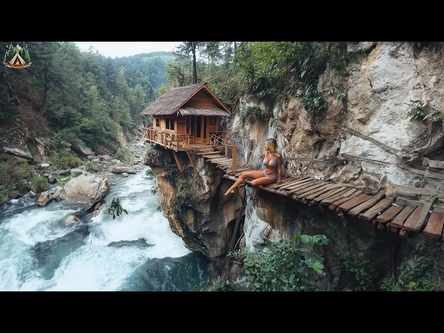 A Gorgeous Woman Living on the Edge – A Raging River Below