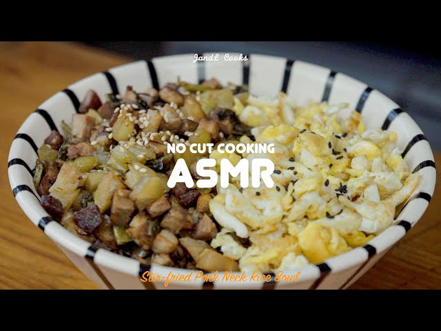 [No Cut Cooking ASMR] Stir-fried Pork Neck Rice Bowl / The Easiest Recipe That's Even Better Than..