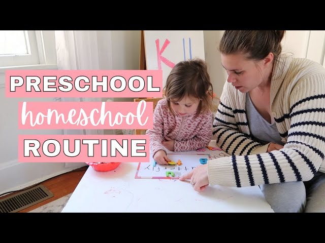 PRESCHOOL HOMESCHOOL ROUTINE 3 YR OLD // HOMESCHOOL ROUTINE WORKING FULL TIME