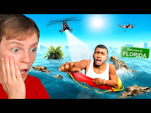 GTA 5 - ESCAPE the TSUNAMI in FLORIDA!