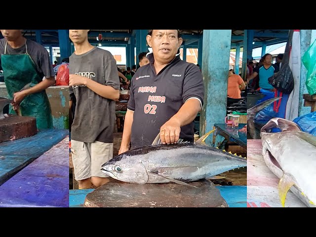 Satisfying Skilled hands of workers at Sorong fish market serving customer orders, 🔥🔥Live 22 Feb 25