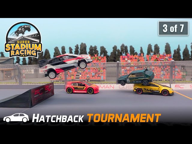 Hatchback Tournament (3 of 7) Car gets Massive Big Air #diecastracing