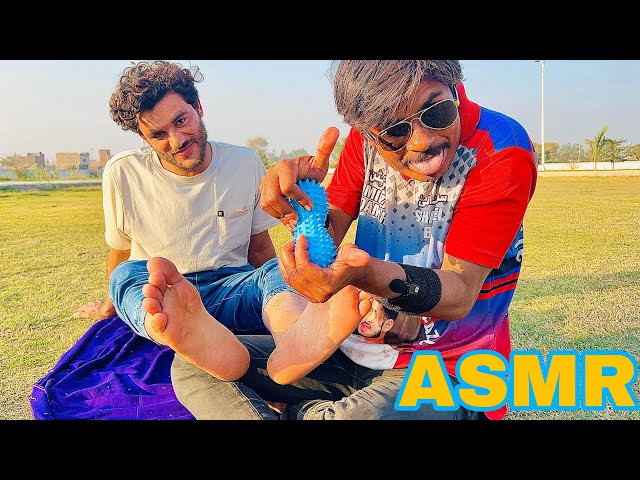 ASMR Outdoor Foot Care Massage | Ticklish & Relaxing Spa Vibes in Nature 🌿🦶✨