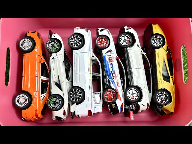 Box Full Of Model Car: Porsche, Nissan, Tesla, Maserati, Peugeot, Volvo, Renault, Subaru, Lexus