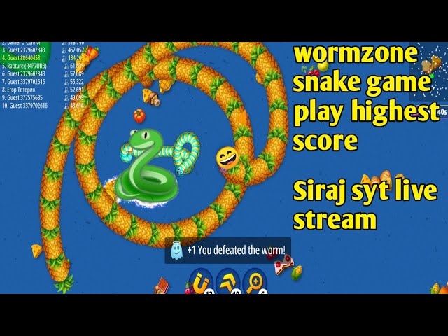 "Wormzone snake gameplay highest score live [Siraj syt]