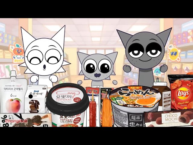 Incredibox Sprunki - Wenda x Gray Family Convenience Store Food Mukbang Animation | ASMR