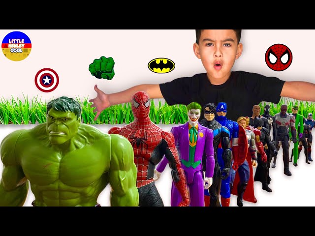 Littlehenleycool plays with all his superhero toys