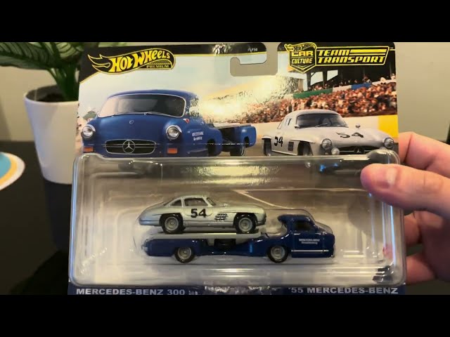 Hot Wheels Mercedes Team Transport Blue Wonder and 300 SL