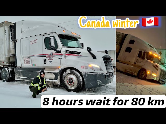 Sleeping in Truck due to Harsh Weather | Snow stopped Truck Drivers | 685