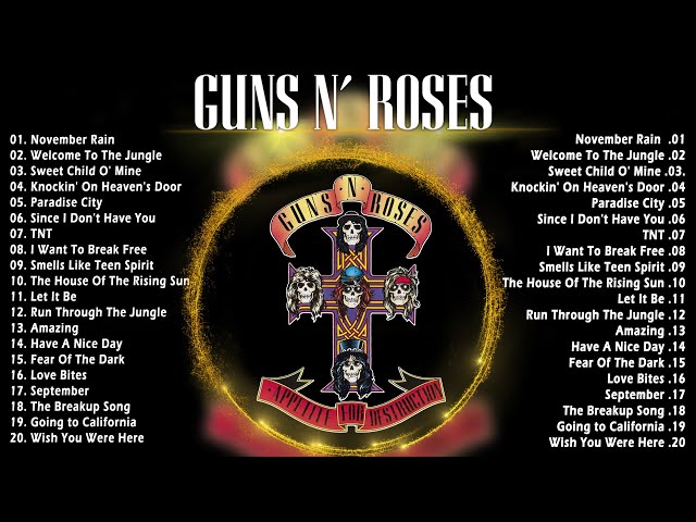 Guns N’ Roses Greatest Hits ~ Best Songs Of 80s 90s Old Music Hits Collection