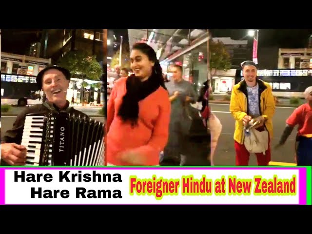 Hare Krishna Hare Rama | Foreigner Hindu | Queen Street | New Zealand | Srimad Bhagavad Gita