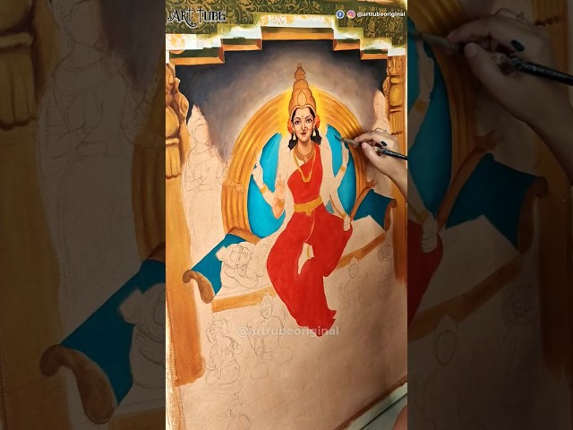 Maa Lalitha 🙏🏻 Acrylic Painting ~ #maa #lalitha #tripurasundari #devi #shakti #acrylic #painting