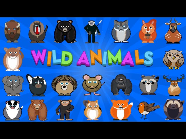 wild animal names and sounds for kids. | wild animals vocabulary for kids.