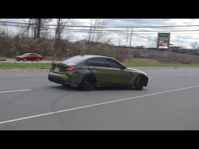 CARS BURNOUT AND SLIDE IN FRONT OF COPS!! Car Meet Exits