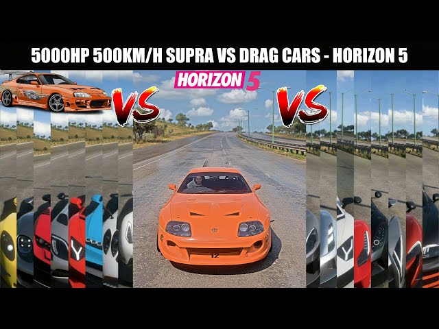 5000HP DRAGSTER SUPRA VS THE ULTIMATE DRAG BEAST OF FORZA HORIZON 5 | ULTIMATE HIGHWAY DRAG BATTLES