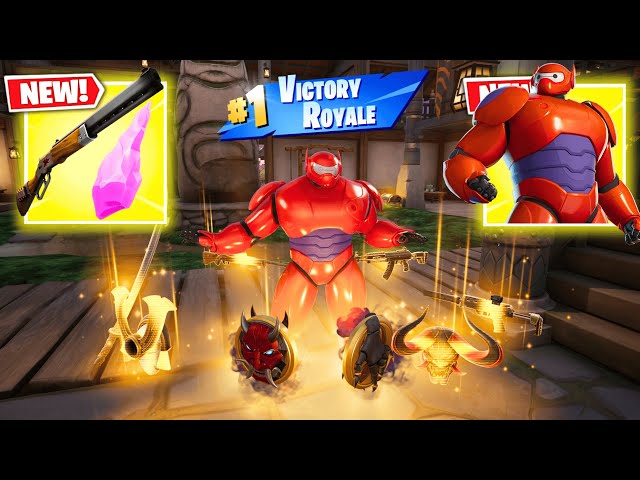 HERO BAYMAX vs 3 NEW MEDALLIONS & MYTHIC’S CHALLENGE (Fortnite Chapter6)