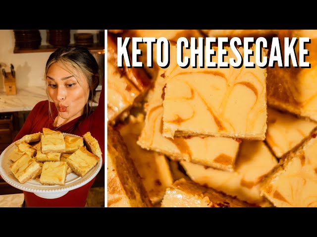 BEST KETO PUMPKIN CHEESECAKE RECIPE! How to Make Keto Pumpkin Cheesecake Bars