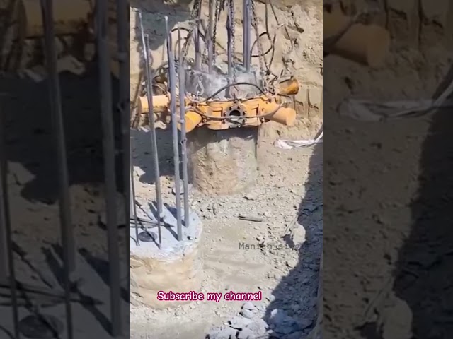 Pile head breaking at construction project #civil #civilengineering #engineersday #pilecap #footing