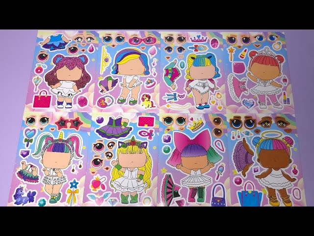 [Toys ASMR] Decorate With Sticker Book Disney LOL Princess Paper DIY #219