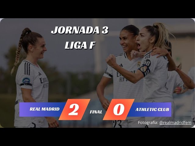 El Real Madrid Femenino se impone al Athletic Club y se coloca como líder en Liga F #ligafemenina