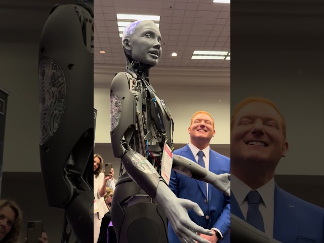 Ask ai robot if it has a sense of humor?  #airobot #ameca #robot #ai #nab2024