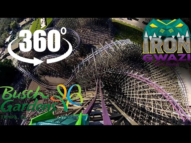 Iron Gwazi | Front Row POV | Busch Gardens Tampa Bay | 360 VR POV