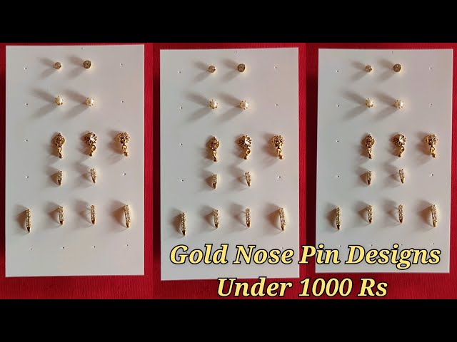 latest gold nose pin designs with price/gold nose ring designs/saniya nose pin designs