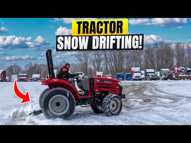 Drifting A Tractor at Full Speed (Snow Day) at Work!