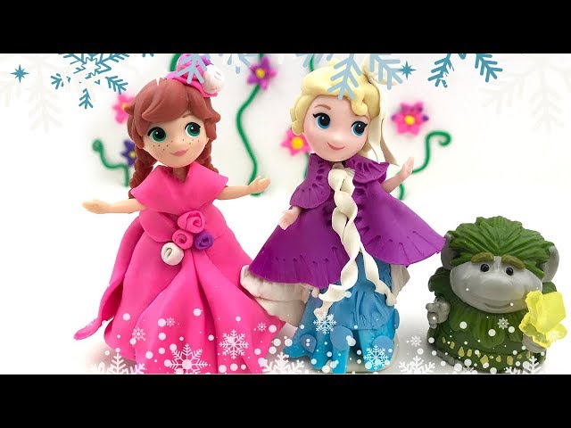 Disney Frozen Queen Elsa and Anna Sparkle Glitter Play Doh Set Sven Grand Pabbie