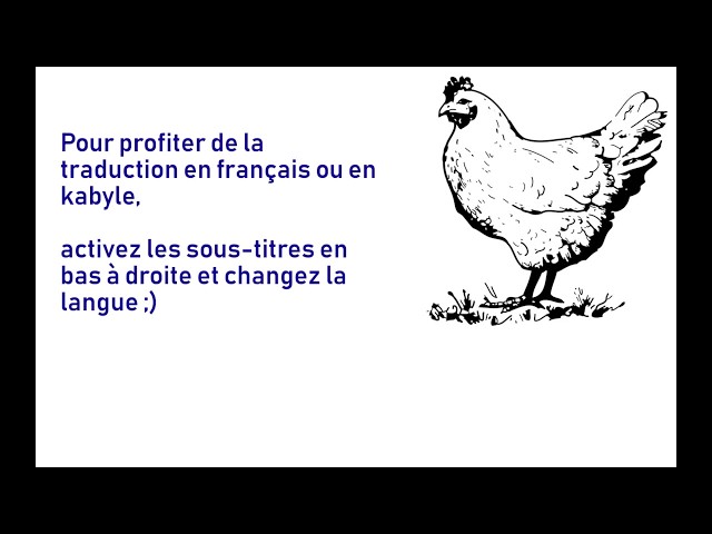 La brave poule - un conte kabyle (sous titres kabyles en sélectionnant klingon dans la liste)