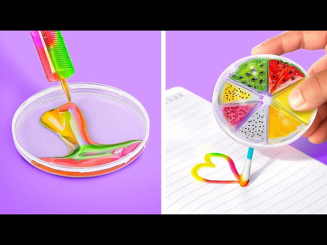 GENIUS DIY SCHOOL 3D PEN HACKS || Rainbow DIY Ideas And Crafts by 123 GO SCHOOL