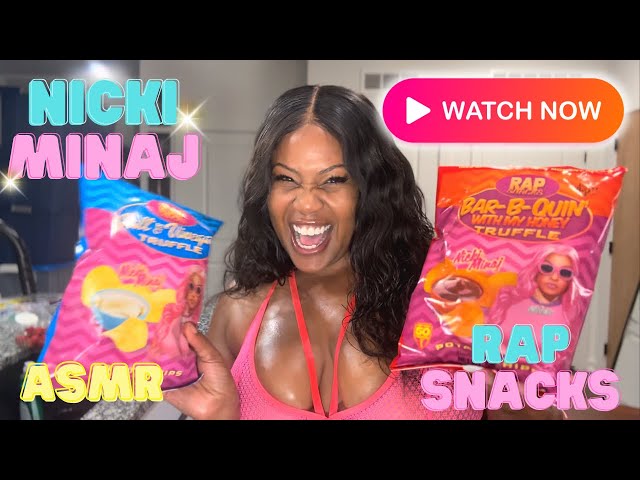 Nicki Minaj Rap Snacks ASMR 😋 CRUNCH & SMACK Edition | Salt&Vinegar Truffle + Bar-B-Quin Taste Test