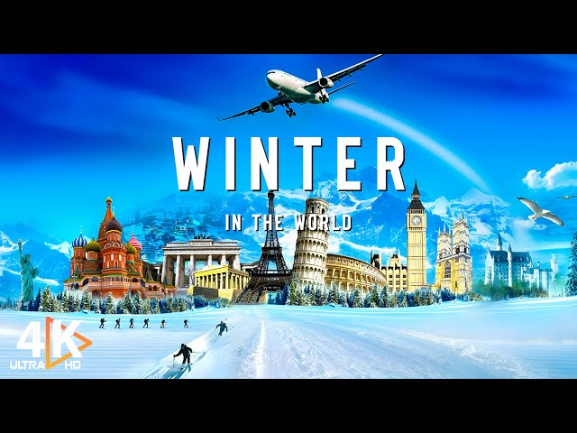 Winter in beautiful countries around the world 4K - Scenic Relaxation Film - Peaceful Relaxing Music