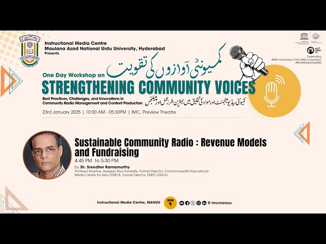 Sustainable Community Radio: Revenue Models and Fundraising | Workshop | Session-05 | IMC MANUU