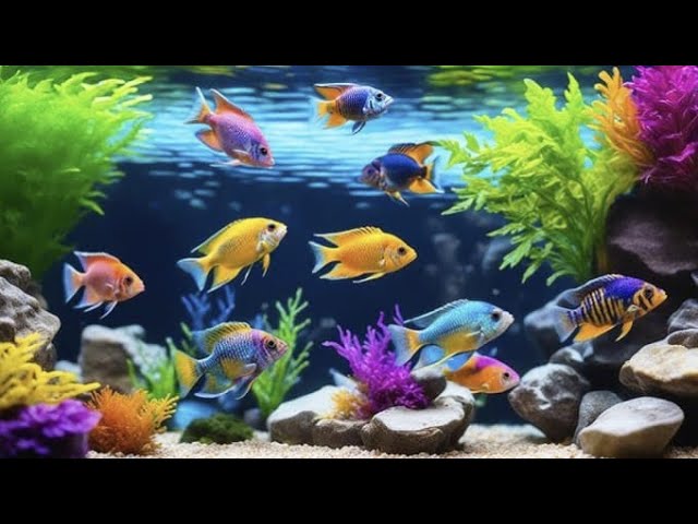 Calming Underwater Symphony: Relaxing ASMR Aquarium Atmosphere, colour fish