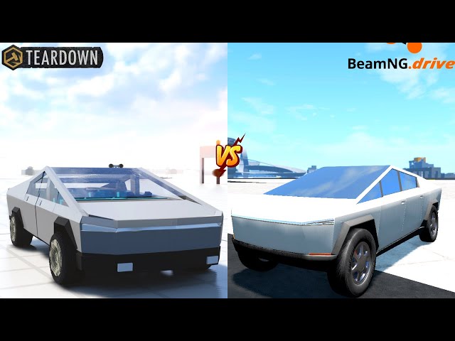 BEAMNG DRIVE TESLA CYBERTRUCK  VS TEARDOWN TESLA CYBERTRUCK