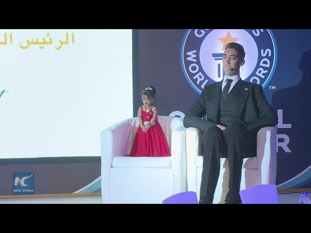 World’s tallest man meets shortest woman in Cairo