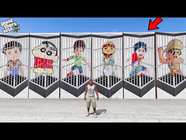 GTA 5 : Franklin, Shinchan, Shiva, Shingam & Vir The Robot Epic Complete Ramp Challenge in GTA 5