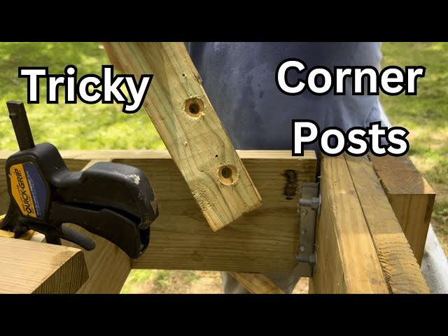 Deck Corner Post Install Challenges #diy #woodworking #diydeck #deckrenovation #deckbuilding