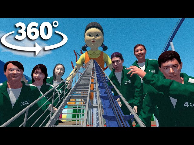 🚨 360° SQUID GAME ROLLER COASTER | VR 4K THRILL RIDE 🚨