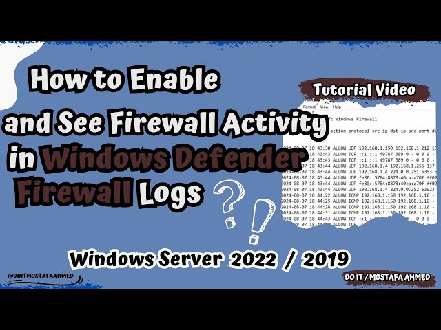 How to Enable and See Windows Defender Firewall Log | Windows Server 2019 / 2022