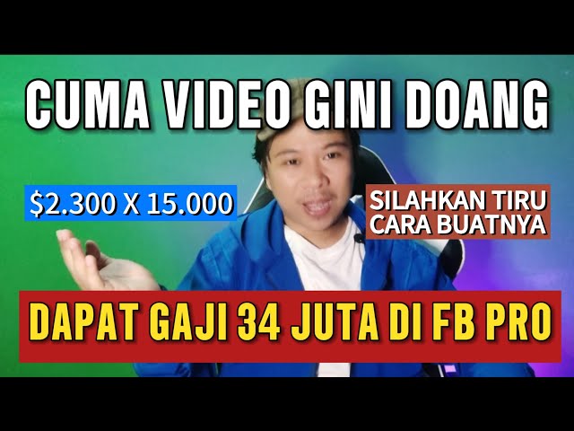 GAJI FACEBOOK PRO 34 JUTA DENGAN IDE KONTEN SEPERTI INI‼️TANPA WAJAH, TANPA NGOMONG☑️ BISA MONETI