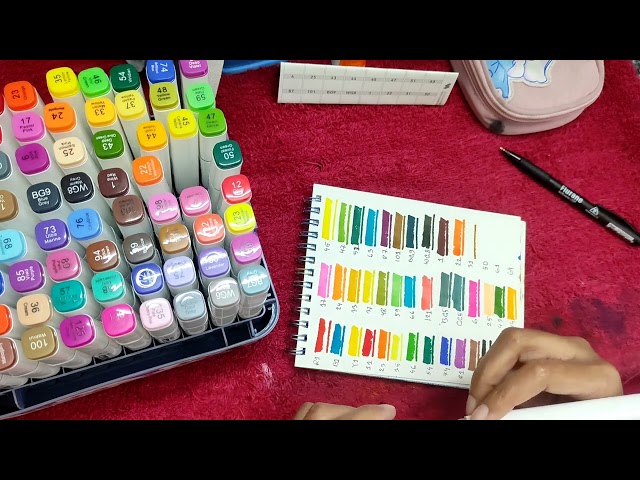 Unboxing. Guangbo dual tip art marker(80 pc) purchased from Art Lab- Art & Craft Store ❤️