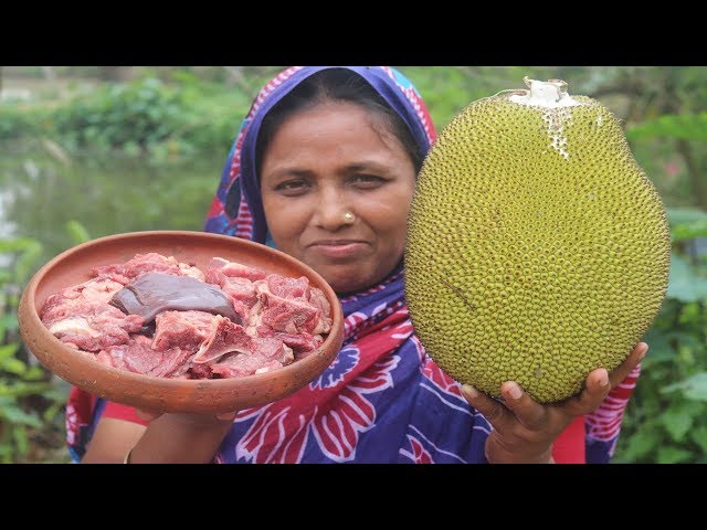 Farm Fresh Yummy Jackfruit Recipe Awesome Cooking Beef With Fresh Jackfruit Curry Village Food