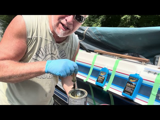 Flitz - shining up hazy finish on boat gelcoat. Will it work? Dr.Go! starts product comparison test.