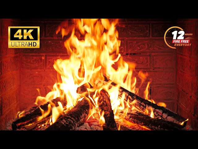 🔥 4K 360° | Cozy Fireplace Sounds for Sleep, Relaxation, and Meditation | 12 Hours of Crackling Fire