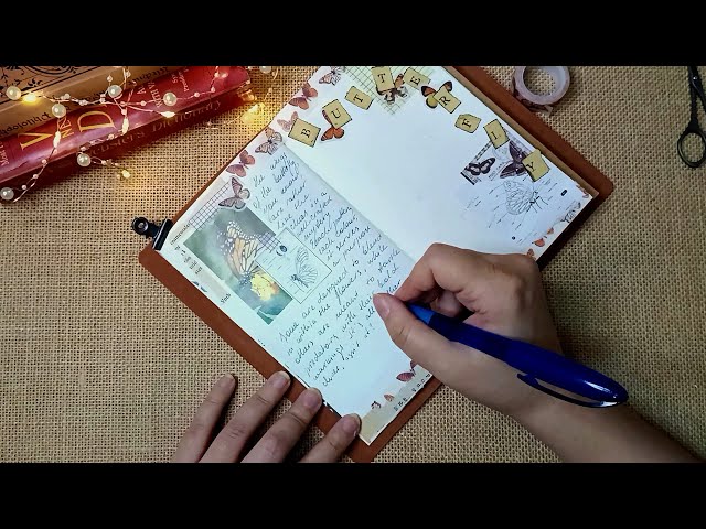 Decorate and Write in my Journal ASMR | no talking | no music | no speed up